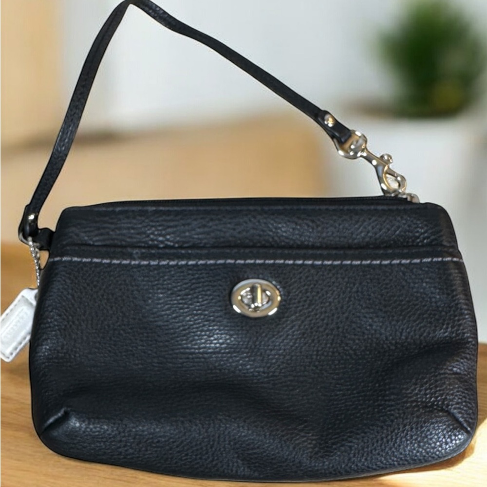 Coach Black Leather Wristlet